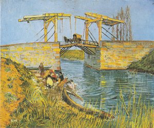 El puente de Langlois en Arles con lavanderas
